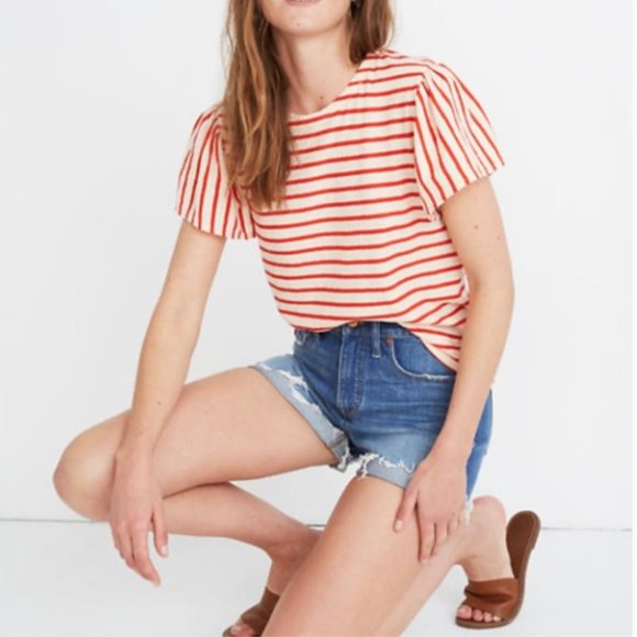 Madewell Tops - Madewell Yorktown Flutter Sleeve Tee NWOT